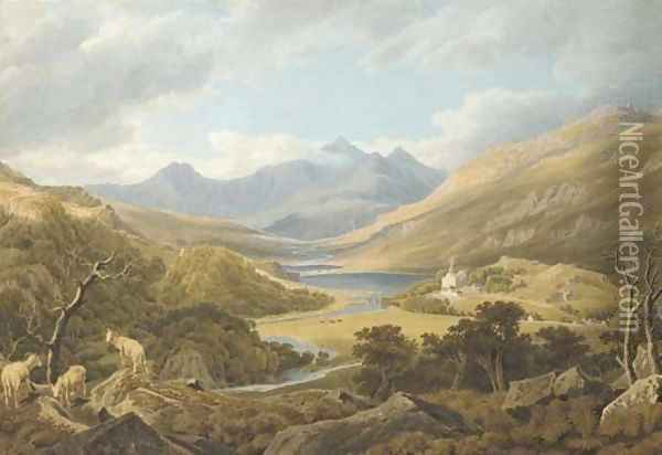 View of Snowdon, Wales Oil Painting - William Turner