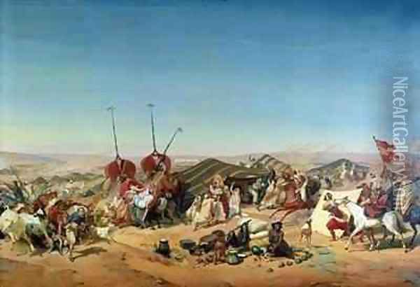 Capture of the Tribe of Abd el Kader 1808-83 by Henri dOrleans 1822-97 Duke of Aumale 2 Oil Painting - Alfred Charles Ferdinand Decaen
