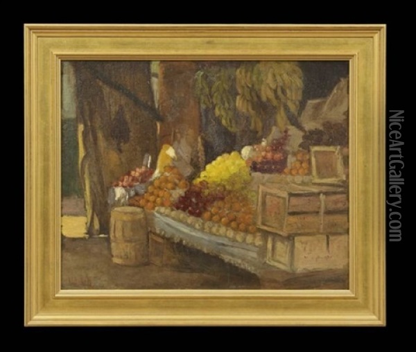 French Market, New Orleans Oil Painting - Carel Lodewijk Dake the Younger