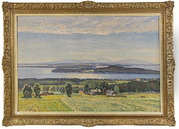 Nordsvenskt Sommarlandskap Oil Painting - Anton Genberg