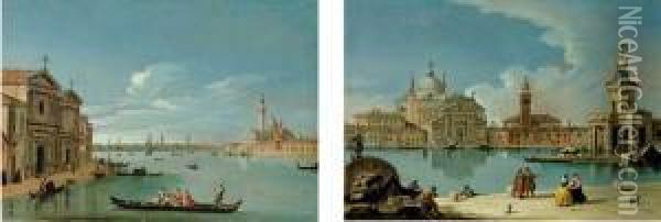 Venezia, L'isola Di San Giorgio E Le Zattere Oil Painting - Giovanni Richter