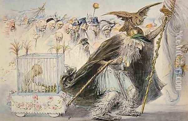 La Censure Madame Anastasie traine lamour emprisonne suivie par la cohorte des bien-pensanats Oil Painting - Charles Leandre