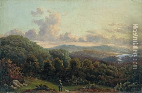Hunter In Mountainous Landscape Oil Painting - Carl Robert Kummer