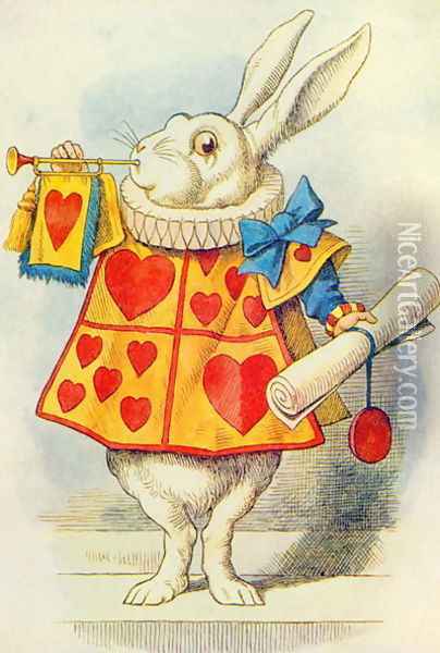 The White Rabbit, illustration from Alice in Wonderland by Lewis Carroll 1832-9 Oil Painting - John Tenniel