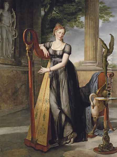 Portrait of Marie-Denise Smits nee Gandolphe Oil Painting - Antoine Jean Joseph Ansiaux