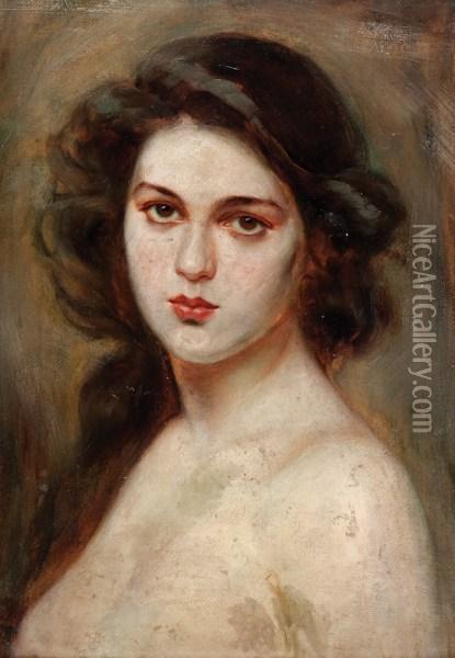 Portret Mlodej Dziewczyny Oil Painting - Kamila Bukowska