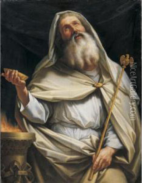 Priest Of Zeus At The Temple Oil Painting - Stefano Tofanelli