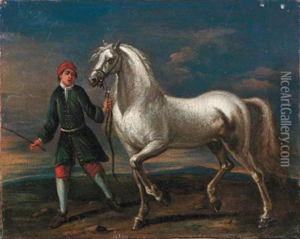 Cavallo E Palafreniere Oil Painting - Giovanni Reder