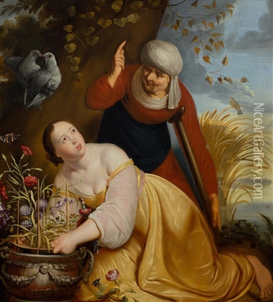 Vertumnus And Pomona Oil Painting - Pieter Fransz de Grebber