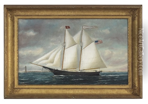 Portrait Of The Schooner Magnolia Oil Painting - William Pierce Stubbs