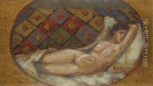 Nud Oil Painting - Ipolit Strambu