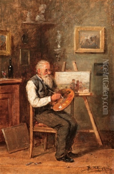 Der Maler In Seinem Atelier Oil Painting - Vladimir Egorovich Makovsky
