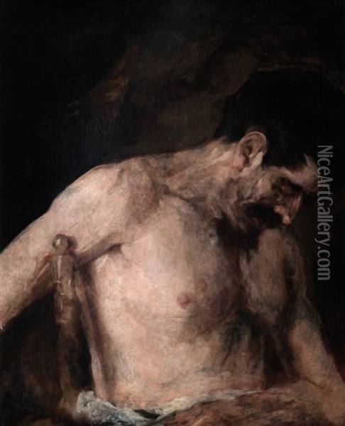 Torso Masculino Oil Painting - Eduardo Rosales