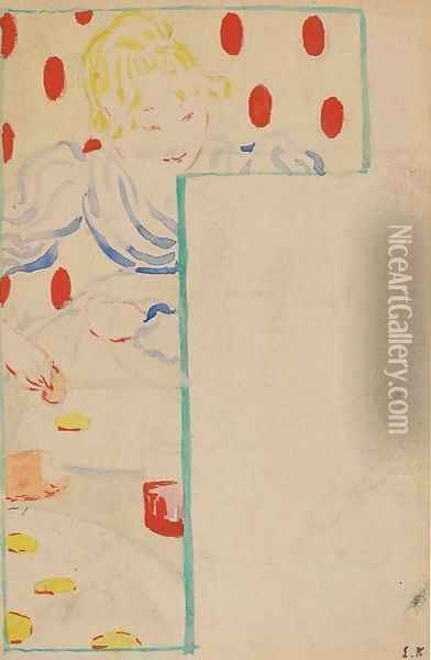 Le Repas (Projet pour un programme du Theatre de l'Oeuvre) Oil Painting - Jean-Edouard Vuillard