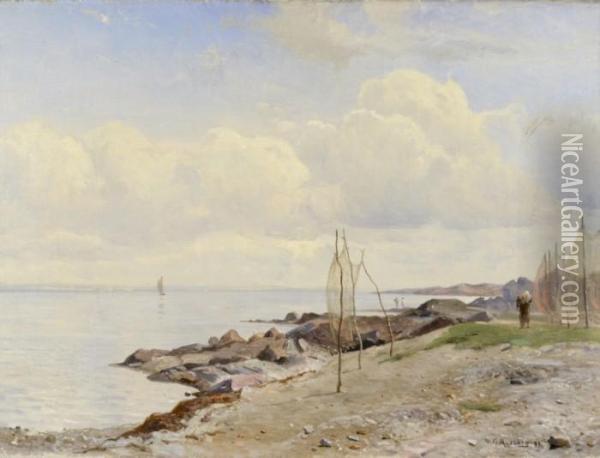 Kustlandskap, Naten Torkas Oil Painting - Gustaf Rydberg