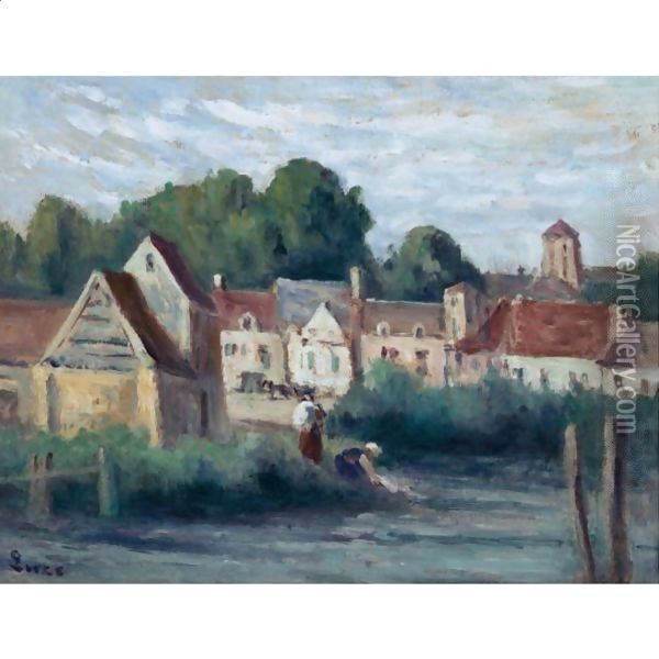 Bessy, Le Village Au Bord De L'Eau Oil Painting - Maximilien Luce