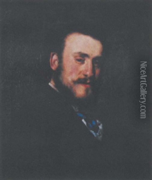 Autoportrait De L'artiste (?) Oil Painting - Louis Gustave Ricard