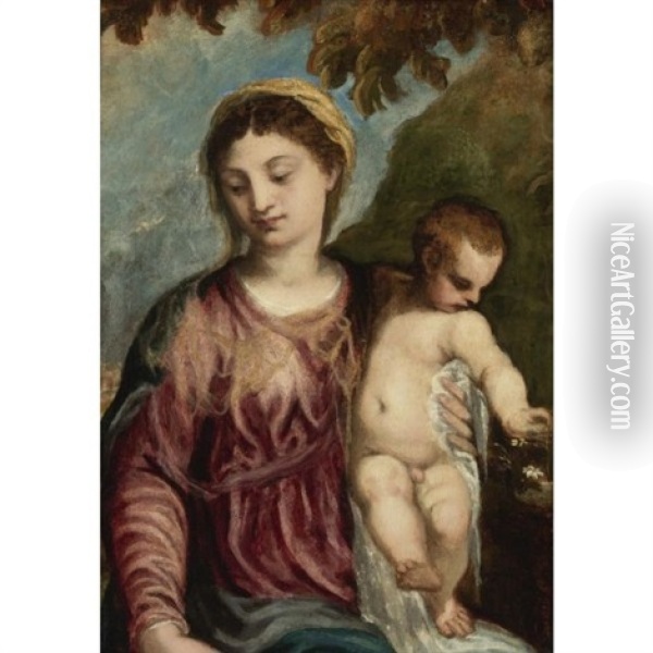 Madonna And Child Oil Painting - Andrea Schiavone