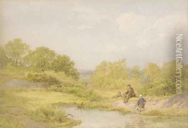The young anglers Oil Painting - John Henry Mole