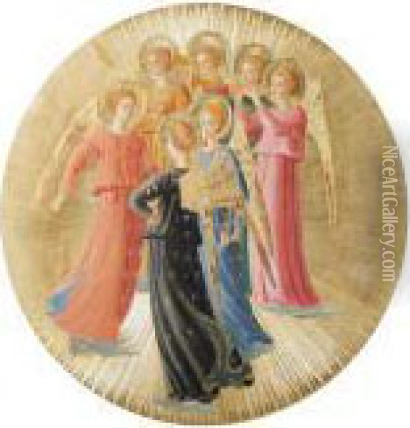 A Group Of Angels Oil Painting - Fra Angelico (Guido di Pietro)