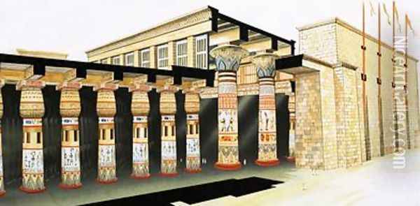 A reconstruction of part of the Hypostyle Hall Oil Painting - John Marshall