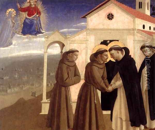 Meeting of St Francis and St Dominic Oil Painting - Angelico Fra
