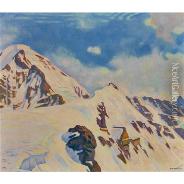 Jungfraujoch Oil Painting - Emil Cardinaux