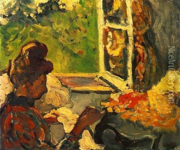 Woman Seated near a Window 1903 Oil Painting - Leon De Smet