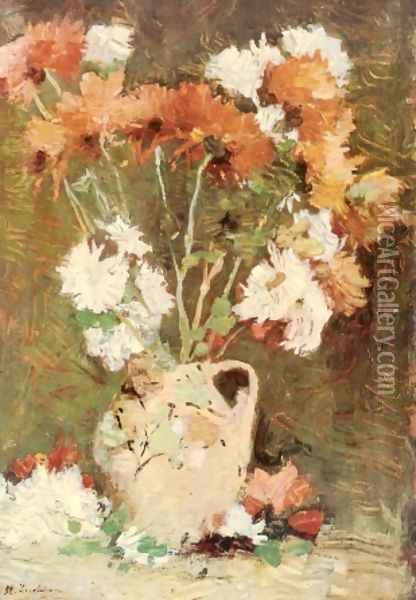 Chrysanthemums Oil Painting - Stefan Luchian
