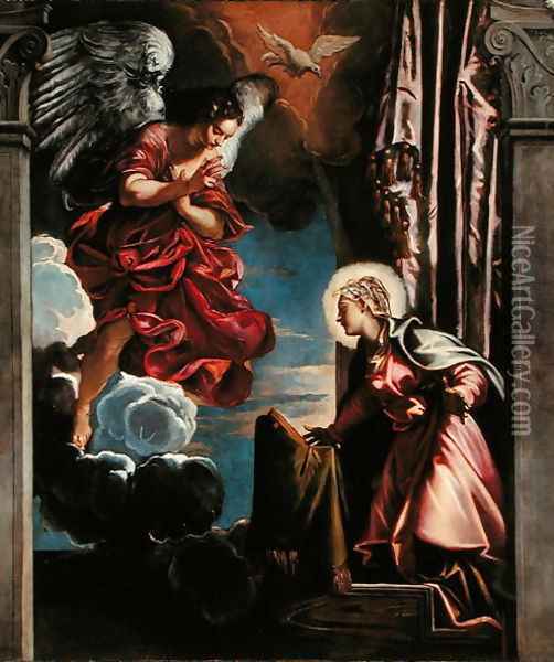 The Annunciation Oil Painting - Jacopo Tintoretto (Robusti)