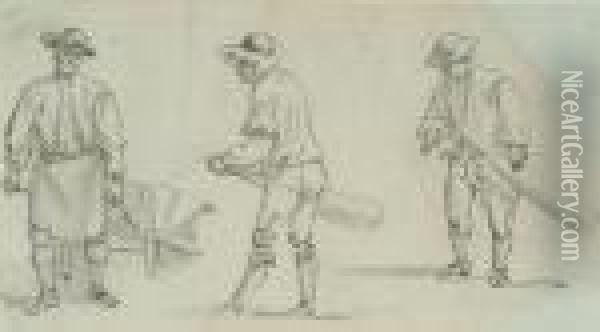 Workmen; Brewer's Dray; A Cart Oil Painting - Paul Sandby