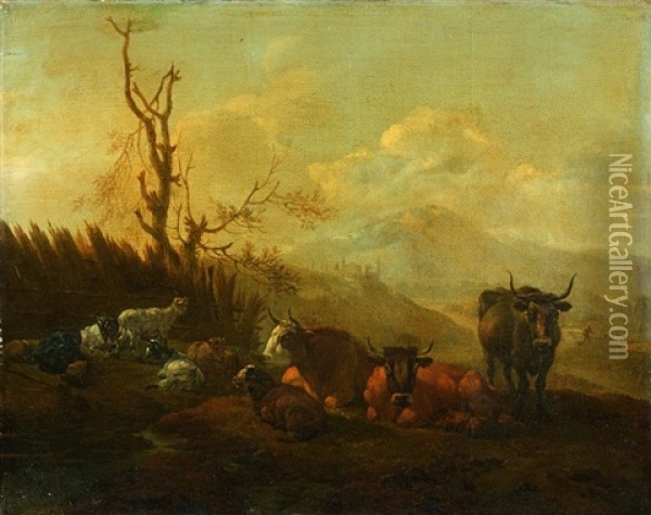 Paysage Au Troupeau Oil Painting - Willem Romeyn