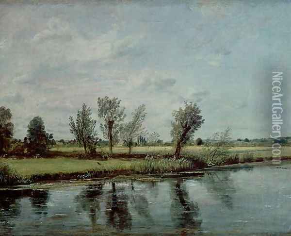 Water Meadows near Salisbury, c.1820 Oil Painting - John Constable