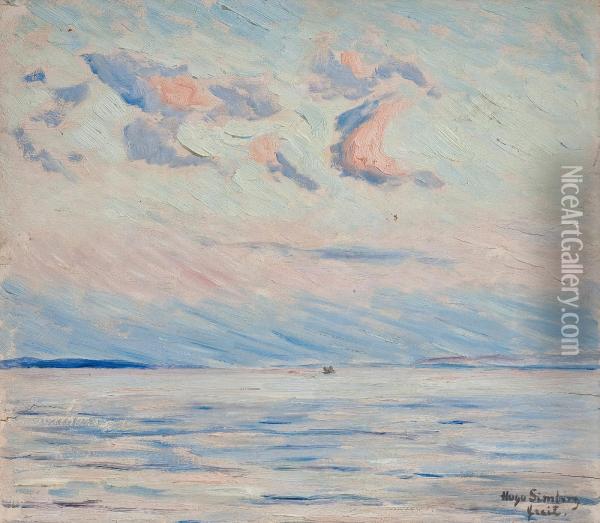 Calm Day At Sea Oil Painting - Hugo Simberg