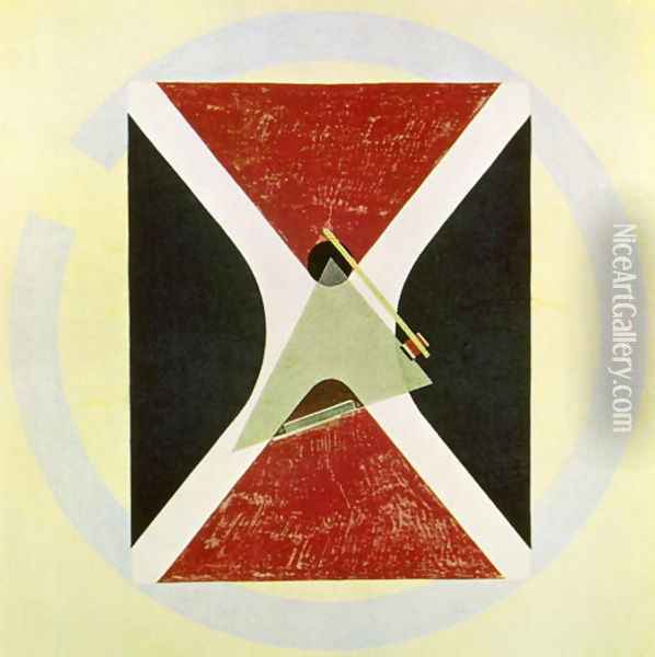 Proun 43, 1924 Oil Painting - Eliezer Markowich Lissitzky