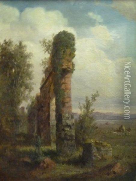 Ruins In A Landscape Oil Painting - William Holbrook Beard