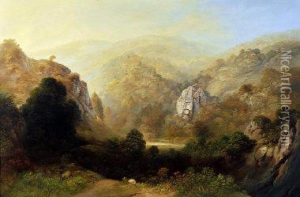 Dovedale Derbyshire Oil Painting - Edward Price