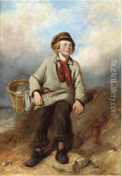 The Little Fisherboy Oil Painting - James Hardy Jnr
