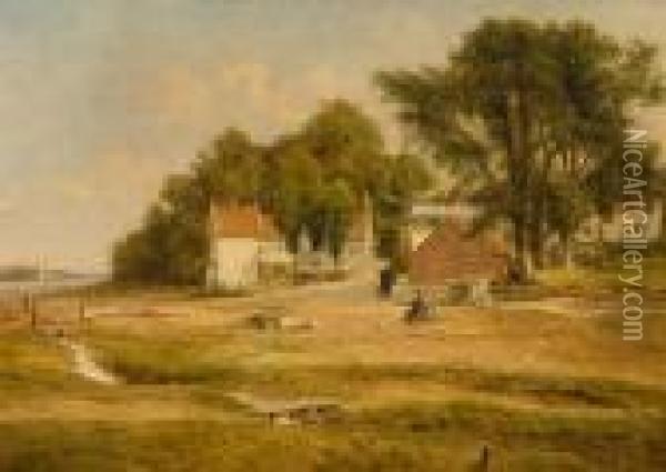 View At Pin Mill Oil Painting - John Moore Of Ipswich