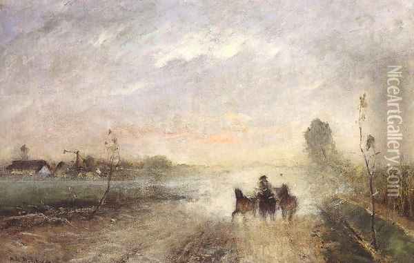 Dusty Country Road I 1874 Oil Painting - Mihaly Munkacsy