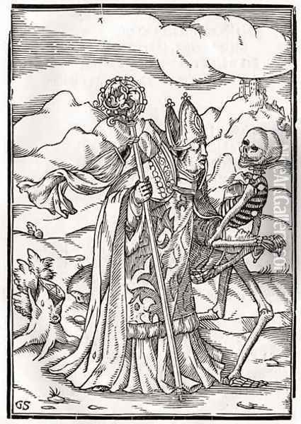 Death comes to the Bishop Oil Painting - Hans Holbein the Younger