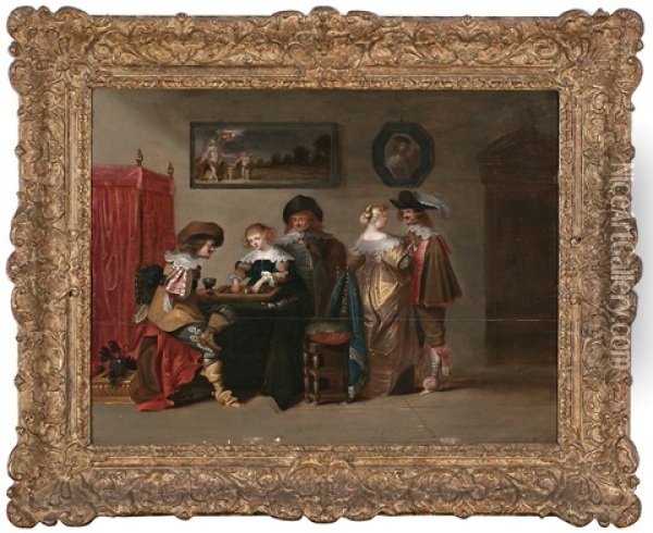 Jugadores De Backgammon Oil Painting - Christoffel Jacobsz. Van Der Lamen