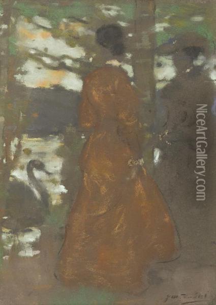 Promenading Ladies Oil Painting - James Watterston Herald