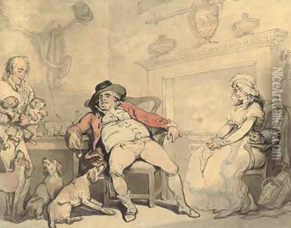 Buying a pup Oil Painting - Thomas Rowlandson