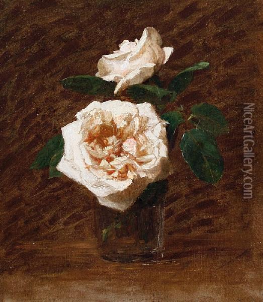 Study Of Roses Oil Painting - Victoria Dubourg Fantin-Latour