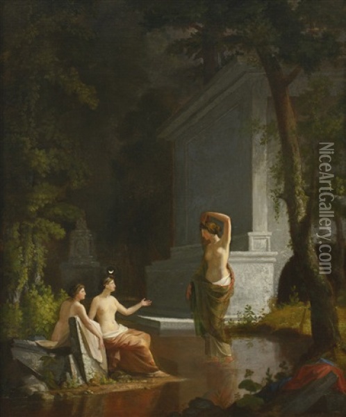 Diana At The Fountain Oil Painting - Samuel F.B. Morse