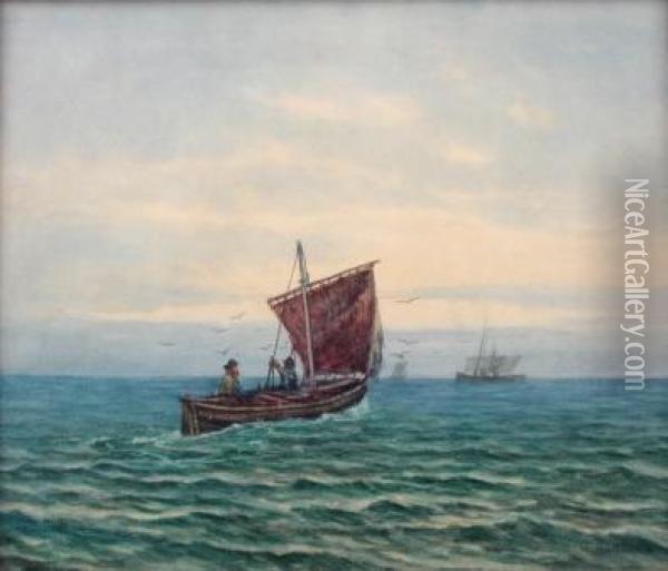 Old Salts Under Sail Oil Painting - James Ashton