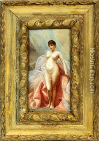 Standing Female Nude Oil Painting - Gustave Jean Jacquet