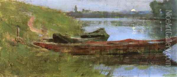 Two Boats Oil Painting - Theodore Robinson