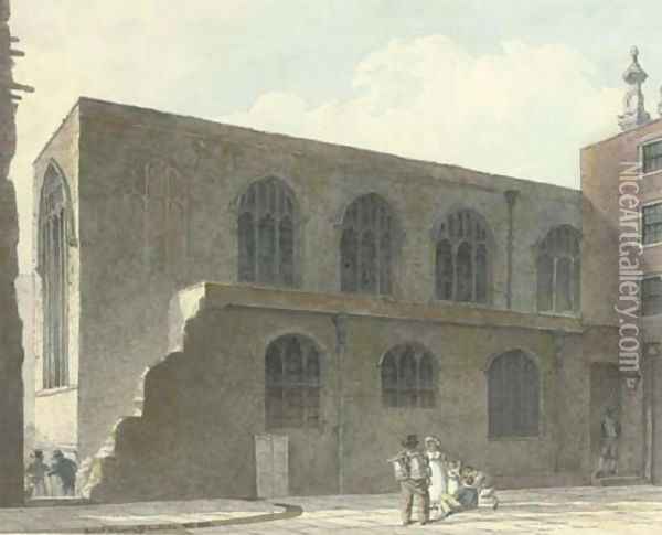 The Guildhall chapel at the time of its demolition Oil Painting - Robert Blemell Schnebbelie